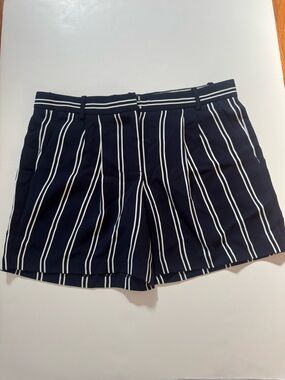 J. Crew Navy and White Striped High-Waist Women’s Shorts
